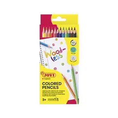 Markenware Dreieckige holzfreie Buntstifte JOVI 12 Stück