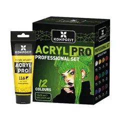 ACRYL PRO PROFESSIONAL Acrylfarben-Set 12x75 ml Echt