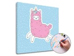 Malen nach Zahlen PINK LAMA SINGLE CUT - niedriger Schwierigkeitsgrad Ab Werk