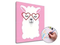 Sale Malen nach Zahlen ZAMILOVANÁ LAMA - niedriger Schwierigkeitsgrad