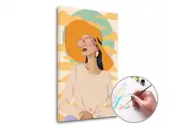 Malen nach Zahlen WOMAN IN THE YELLOW HAT - niedriger Schwierigkeitsgrad Finale Aktion