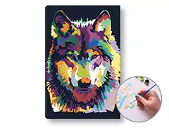 Ausverkauf Malen nach Zahlen THE WOLF'S VIEW - niedriger Schwierigkeitsgrad