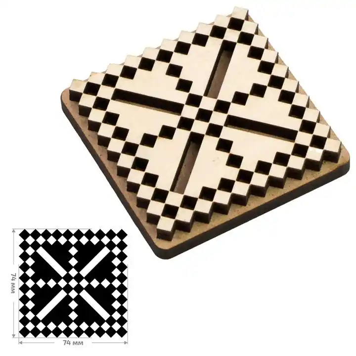 Ab Werk Holzstempel ROSA TALENT Nr. 2 Geometrie 7,5x7,5 cm