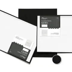 Zertifiziert Schwarzes Segeltuch auf Karton | 20x20 cm