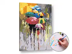 Zertifiziert Malen nach Zahlen SUMMER RAIN - niedriger Schwierigkeitsgrad | 60x40 cm - stretched canvas on the frame | 60x40 cm - stretched canvas on the frame