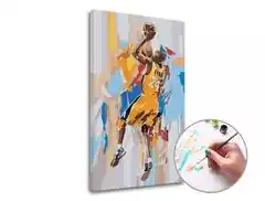 Ab Werk Malen nach Zahlen KOBE BRYANT 24 - niedriger Schwierigkeitsgrad | on the frame | on the frame