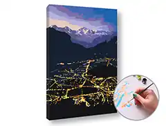 Abverkauf Malen nach Zahlen NIGHT CITY - niedriger Schwierigkeitsgrad | 40x60 cm - without frame | 40x60 cm - without frame