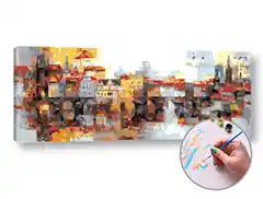 Ab Werk Malen nach Zahlen OSTEN DER SONNE IN DER STADT - hoher Schwierigkeitsgrad | 100x40 cm - without frame | 100x40 cm - without frame