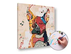 Ab Werk Malen nach Zahlen RELAXING DOG - Niedriger Schwierigkeitsgrad | 50x50 cm - ohne Rahmen