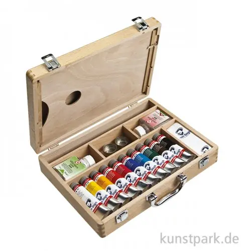 Super-Preis Talens VAN GOGH Acrylfarben Holzkoffer mit viel Zubehör