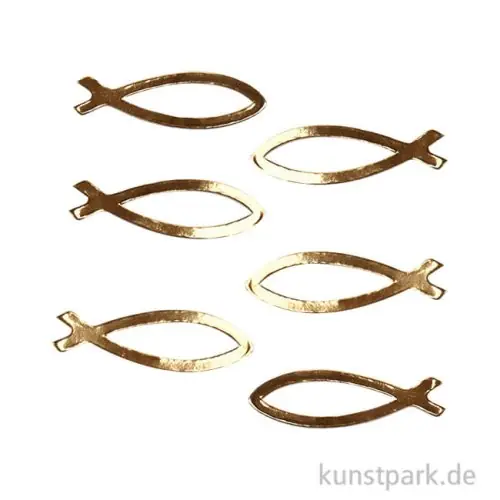 Kreativ Accessoires - Streuteile, Christliche Fische, Gold Nur Für Kurze Zeit