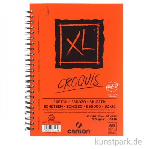 Ausverkauf Canson Skizzen XL Spiral-Block quer, 90g