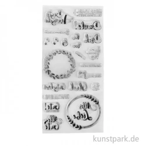 Must-Have Clear Stamps - Viele Wünsche, 97 x 205 mm, 22 Motive