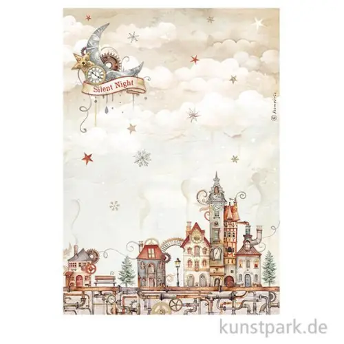 Geld-Zurück-Garantie Stamperia Reispapier - Gear up for Christmas Cozy Houses, DIN A4