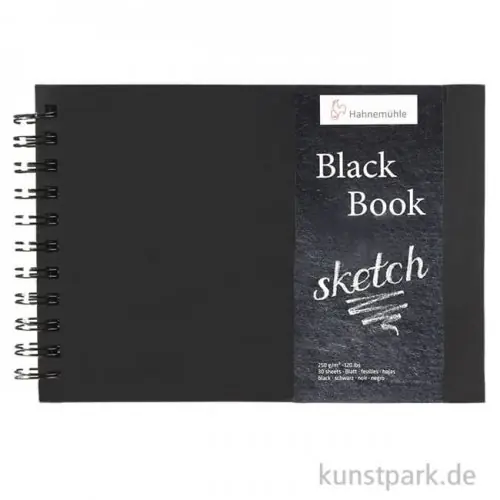Gratis Versand Hahnemühle BLACKBOOK, 30 Blatt, 250g, schwarzes Inhaltspapier