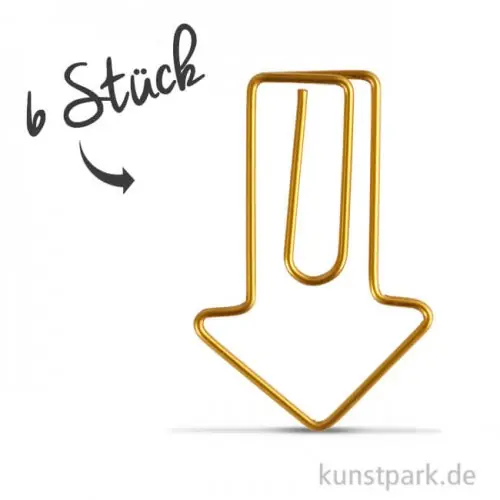 Sonderangebot Klammern aus Goldmetall - Pfeil, 40x25 mm, 6 Stück