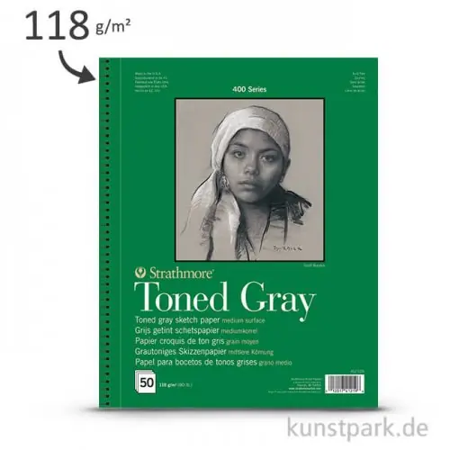 Neuheit Strathmore Artist Paper 400 - Skizzenpapier Grey, 118g