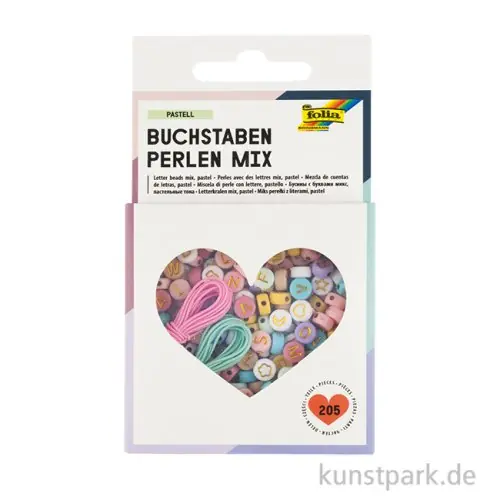 Perlen Mix - BUCHSTABEN Pastell, 205 Teile Highlight