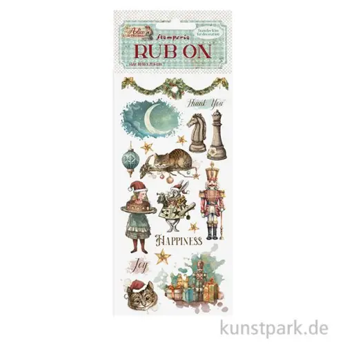 Stamperia Rub On Transferfolie - Alice in Christmas Happiness Kostenloser Versand