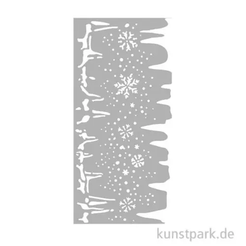 Neu Stamperia Schablone - Create Happiness Dewdrops Snowflakes, 12 x 25 cm