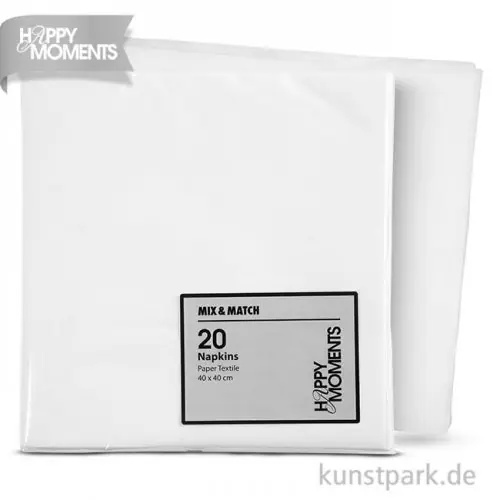 Servietten aus Stoffimitat, 40x40 cm, 20 Stück - weiß Finale Aktion