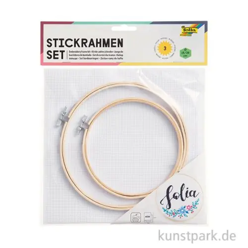 Meistverkauft Stickrahmen Set - 2 Holzrahmen + Aida-Stoff, 25 x 49 cm