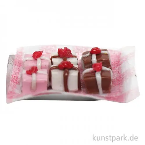 Miniatur Pralinen Platte, sortiert, 3 x 2 cm Mengenrabatt