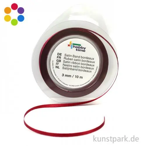 Satinband - 3 mm Breite - 10 m Länge Direkt Vom Hersteller