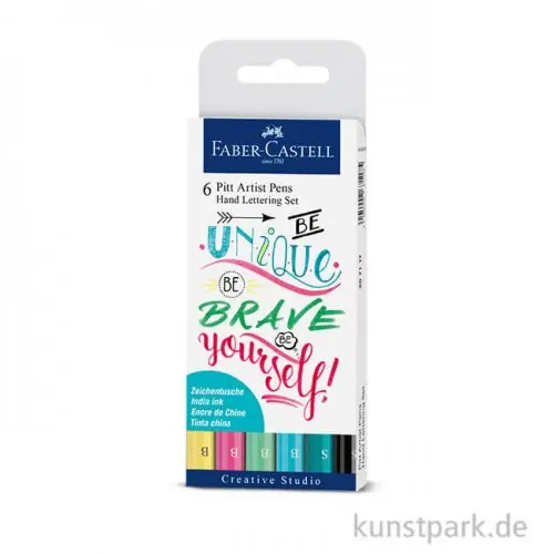 Faber-Castell PITT Artist Pen Handlettering 6er Set - Pastelltöne Finale Aktion