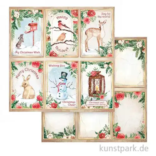 Wochenendangebot Stamperia Scrappapier - Romantic Home for the Holidays Cards 30,5 cm