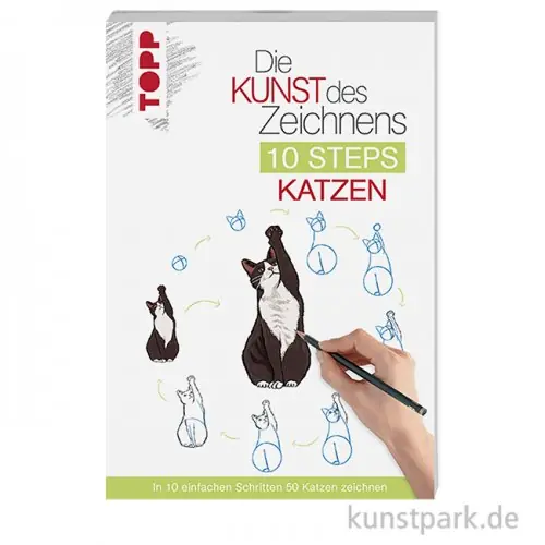 Die Kunst des Zeichnens 10 Steps - Katzen, Topp Verlag Sonderaktion