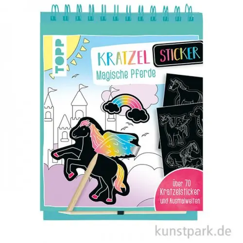 Kratzel-Stickerbuch - Magische Pferde, Topp Verlag Meistverkauft