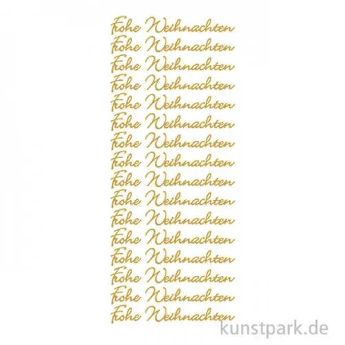 Kreativ Sticker - Frohe Weihnachten Schrift, Gold, 10 x 23 cm Ausverkauf
