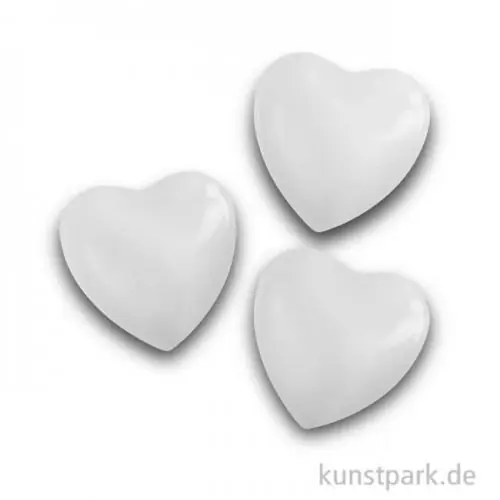 Cabochon Glasstein Herz - 32x32 mm - 3 Stück Neue Ware