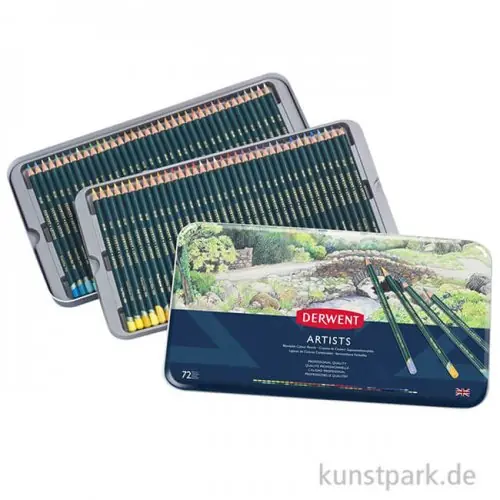 Derwent ARTISTS, 72 Farbstifte im Metalletui Kostenloser Rückversand