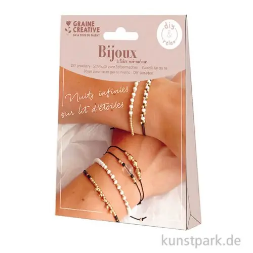 DIY Schmuck Bastelset - Armbänder, Gold, Schwarz, Weiß Preiswert