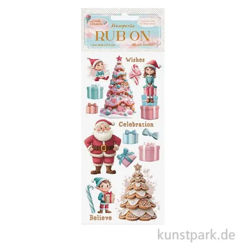 Stamperia Rub On Transferfolie - Candy Christmas Santa Claus Top-Seller