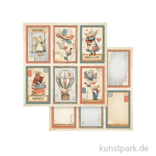 Stamperia Scrappapier - Family 6 Cards, 30,5 x 30,5 cm Schnäppchen