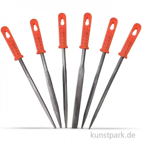 Specksteinfeilen-Set mit Plastikgriff, 6-teilig Garantierte Lieferung