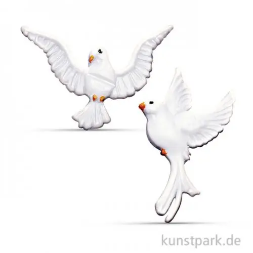 Top-Qualität Wachsmotiv - Taube bemalt, 2 Stück