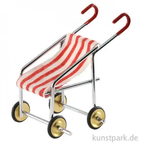 Geprüft Mini Kinderwagen Rot-Weiß, 5 cm