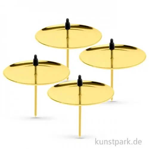 Kerzenhalter aus Metall - Goldfarben, 4 Stück Preisreduziert