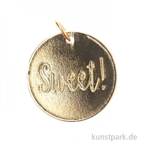 Schmuck-Anhänger Scheibe - Sweet, Gold Letzte Chance