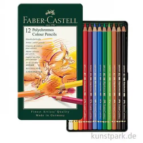 Faber-Castell POLYCHROMOS, 12 Stifte im Metalletui Garantierte Lieferung