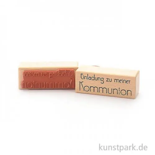 Stempel - Einladung zu meiner Kommunion II - 3x8 cm Kostenloser Rückversand