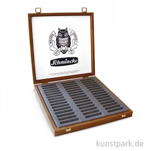Limited Edition Schmincke Holz-Leerkasten dunkel - für 45 Pastell-Stifte