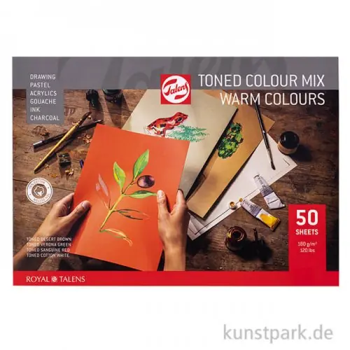 Markenprodukt Talens Toned Mixed Media Papier - Warm Mix, 50 Blatt, 180 g