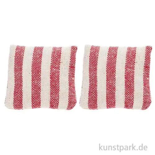 Miniatur Kissen, Rot gestreift, 2,8 x 2,8 cm, 2 Stück Jetzt Bestellen
