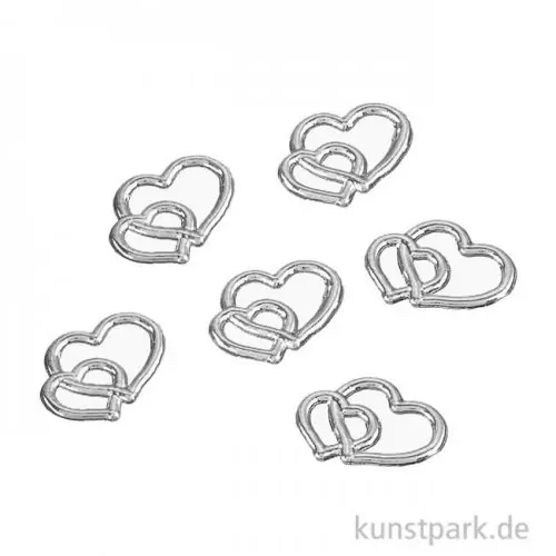 Streuteile - Herzen, 1,5 cm, Silber, 6 Stück Jetzt Kaufen