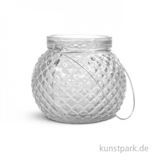 Glas Gefäß mit Henkel, 6,5 cm Durchmesser, Höhe 9 cm Weltweiter Versand